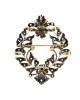 Edwardian Rose Cut Diamond & Pearl Wreath Brooch in 13K Gold & Silver